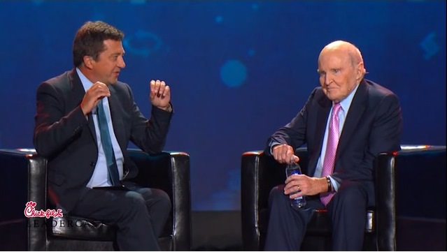 Dr. Henry Cloud and Jack Welch on the 2013 Chick-fil-A Leadercast
