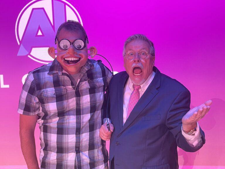 Al Getler creating a live comedy moment onstage